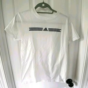 White and Navy Adidas tee